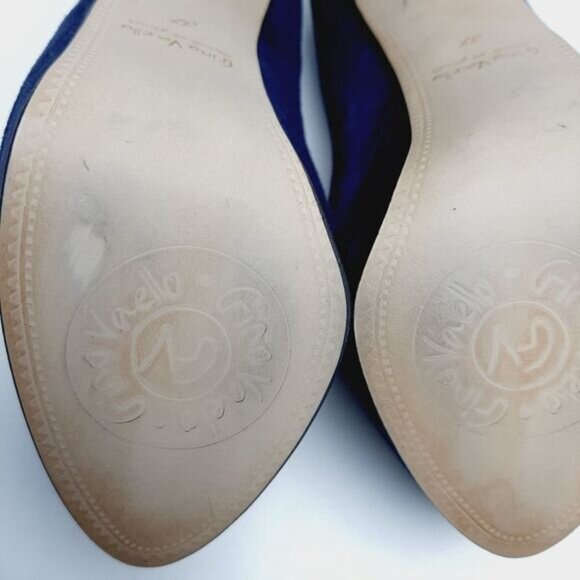GINO VAELLO | Spain Platform Pumps Navy & Green Suede Leather Sz 6.5 | Eur 37 - Picture 13 of 14
